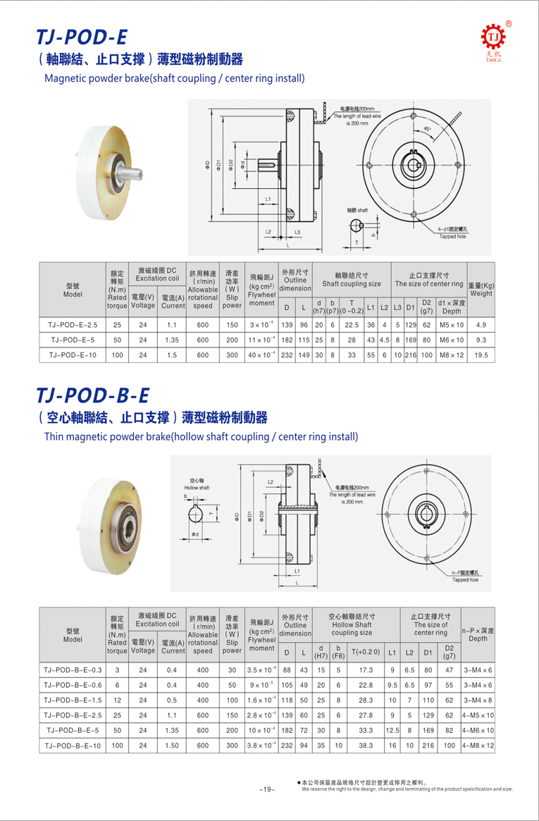 空心軸超薄型磁粉制動器參數(shù)表 空心軸超薄型磁粉制動器參數(shù)表