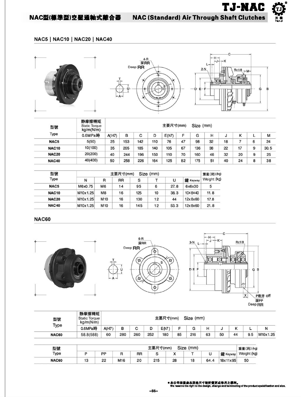 空壓通軸式離合器 空壓通軸式離合器